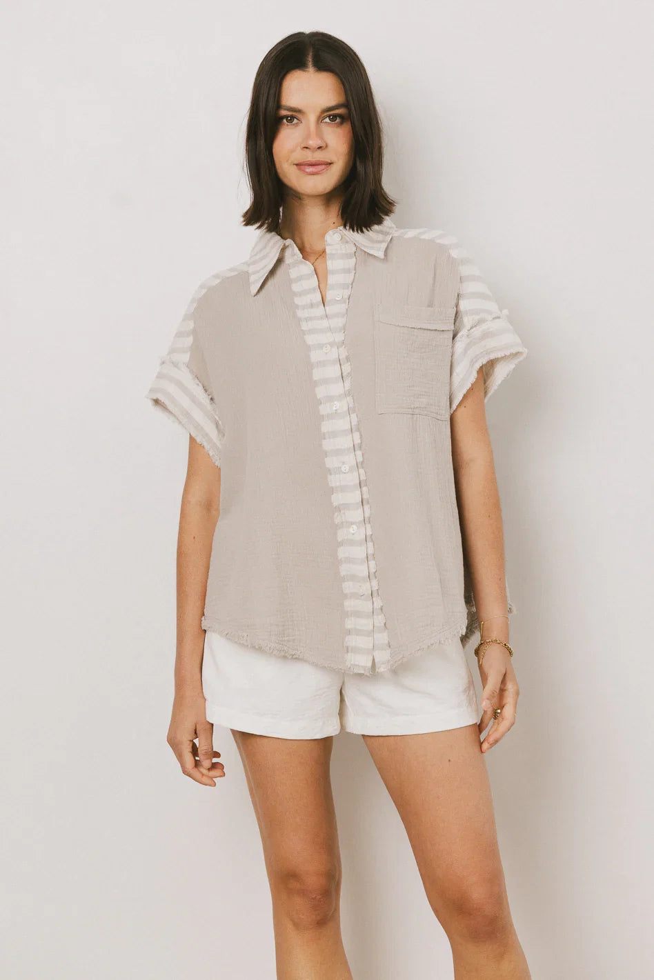 Easton Mixed Media Blouse FINAL SALE
