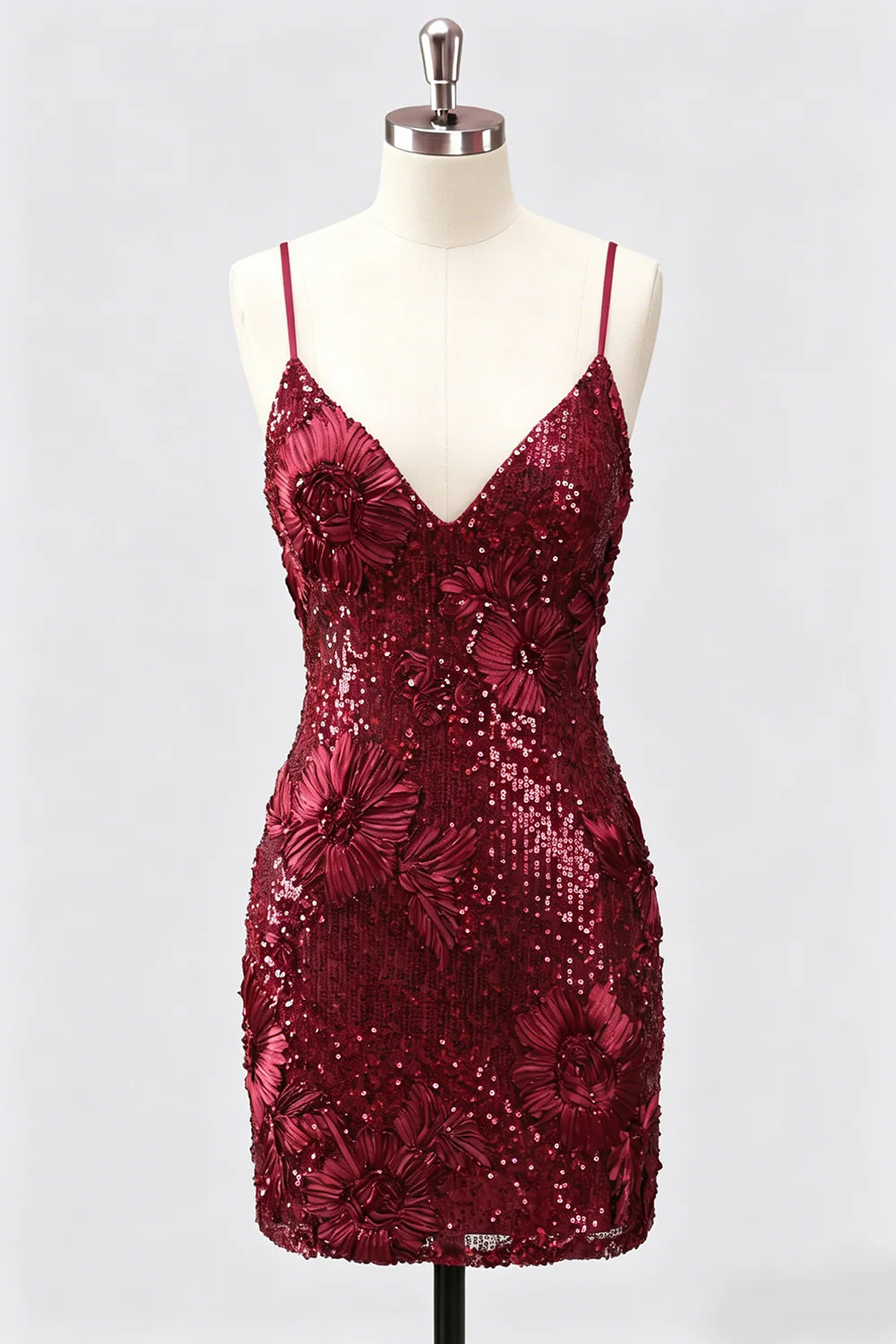 Sequin Bodycon Spaghetti Straps Dark Green Homecoming Dress