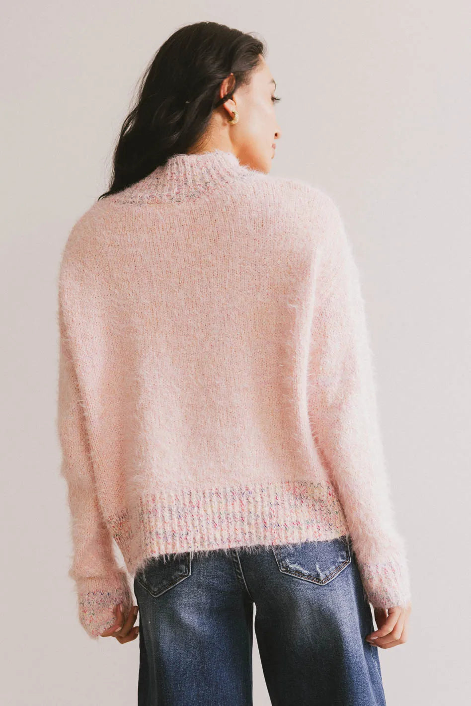 Carla Fuzzy Knit Sweater in Pink FINAL SALE