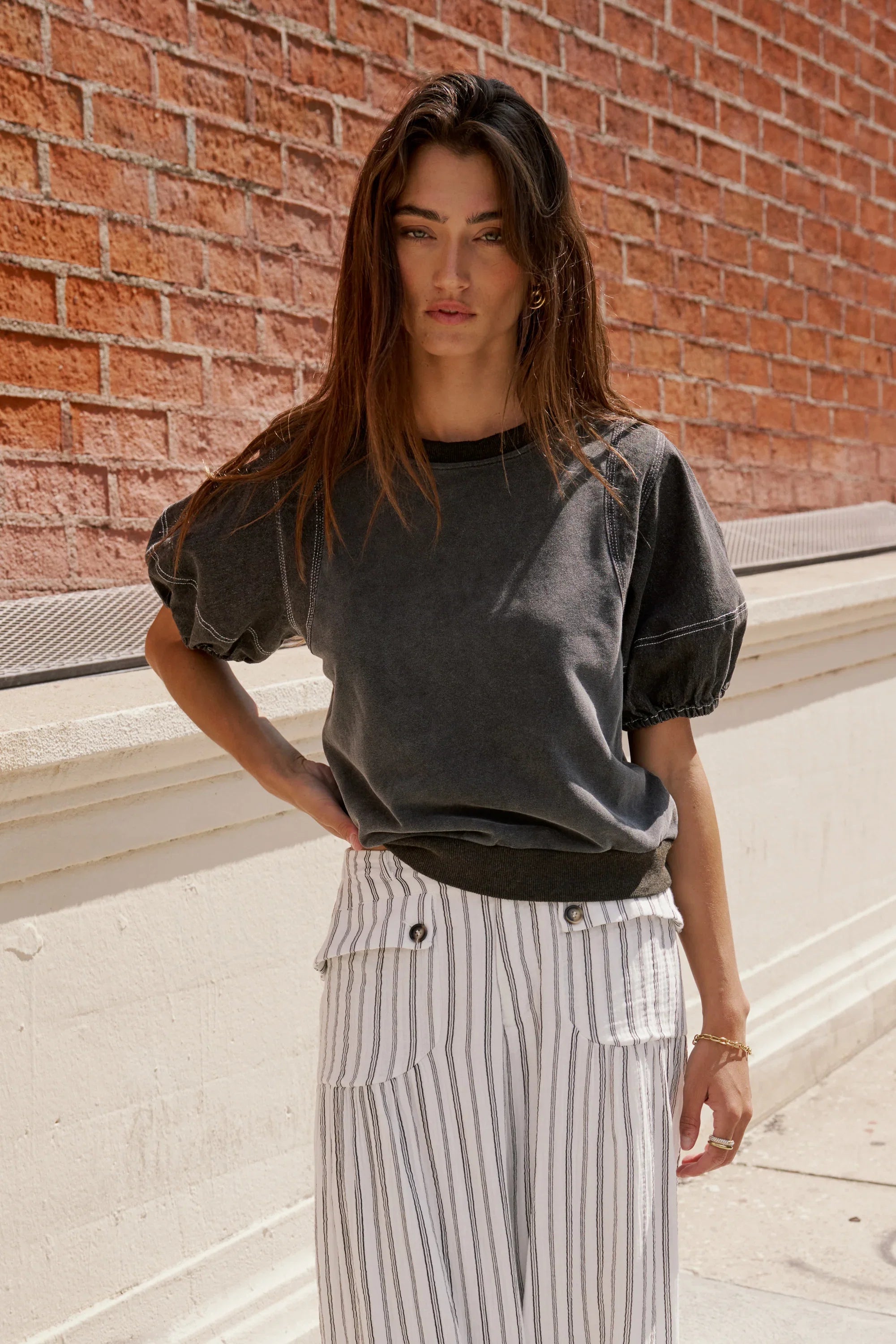 Rory Contrast Top in Black FINAL SALE