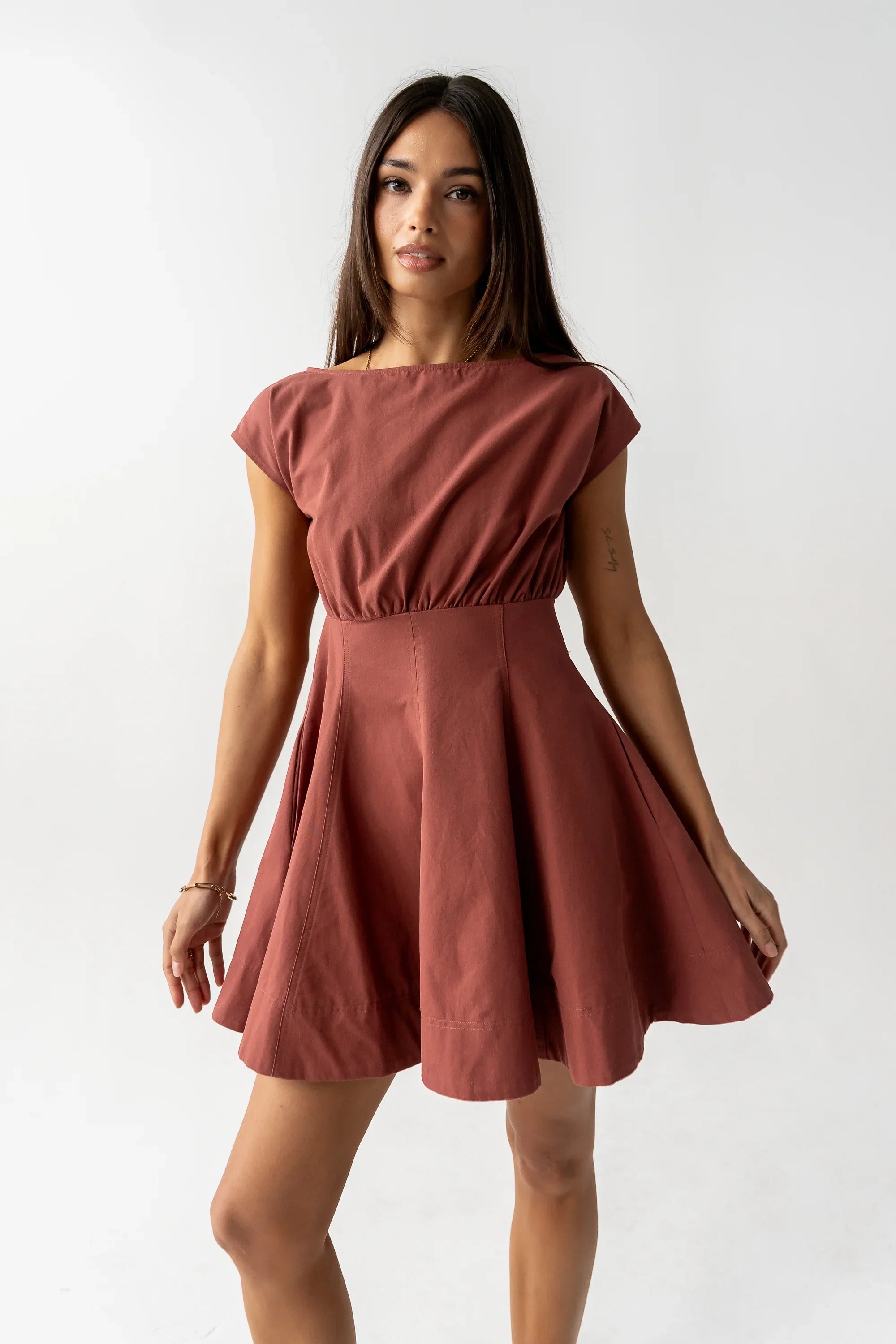 Kinzey Mini Dress in Marsala
