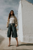 Micha Pleated Shorts in Denim