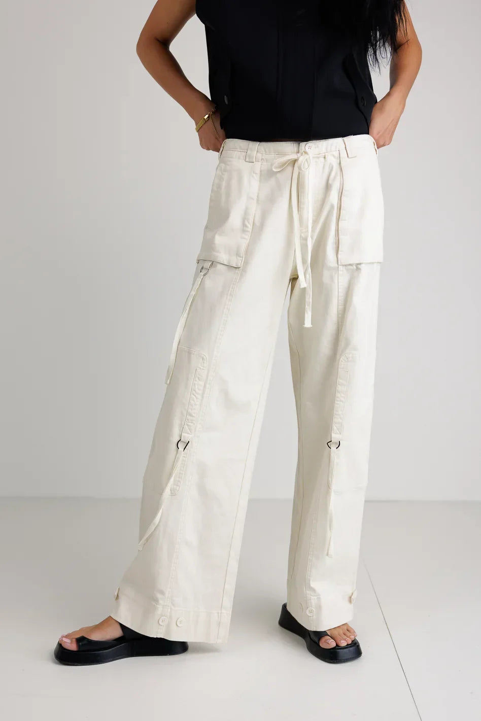 Savannah Cargo Pants in Cream FINAL SALE