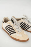 Stevie Striped Sneaker in Beige Shearling