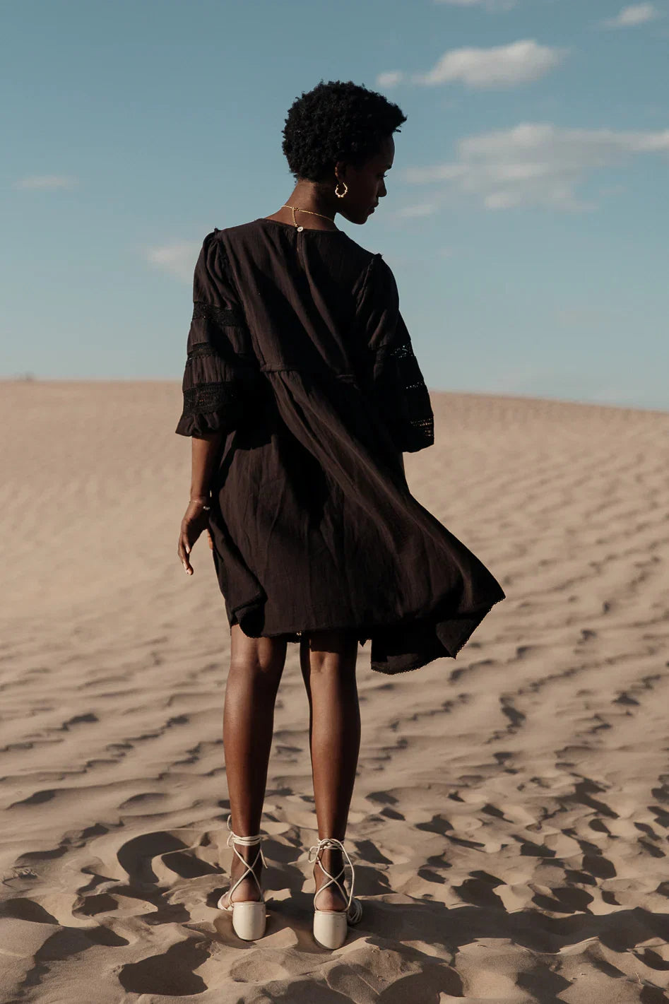 Serendipity Embroidered Midi Dress in Black FINAL SALE