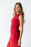 Lindsey Mermaid Maxi Dress in Red