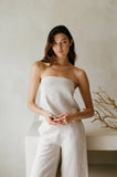 Laguna Linen Strapless Top