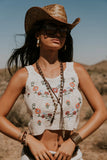 Desiree Embroidered Crochet Tank