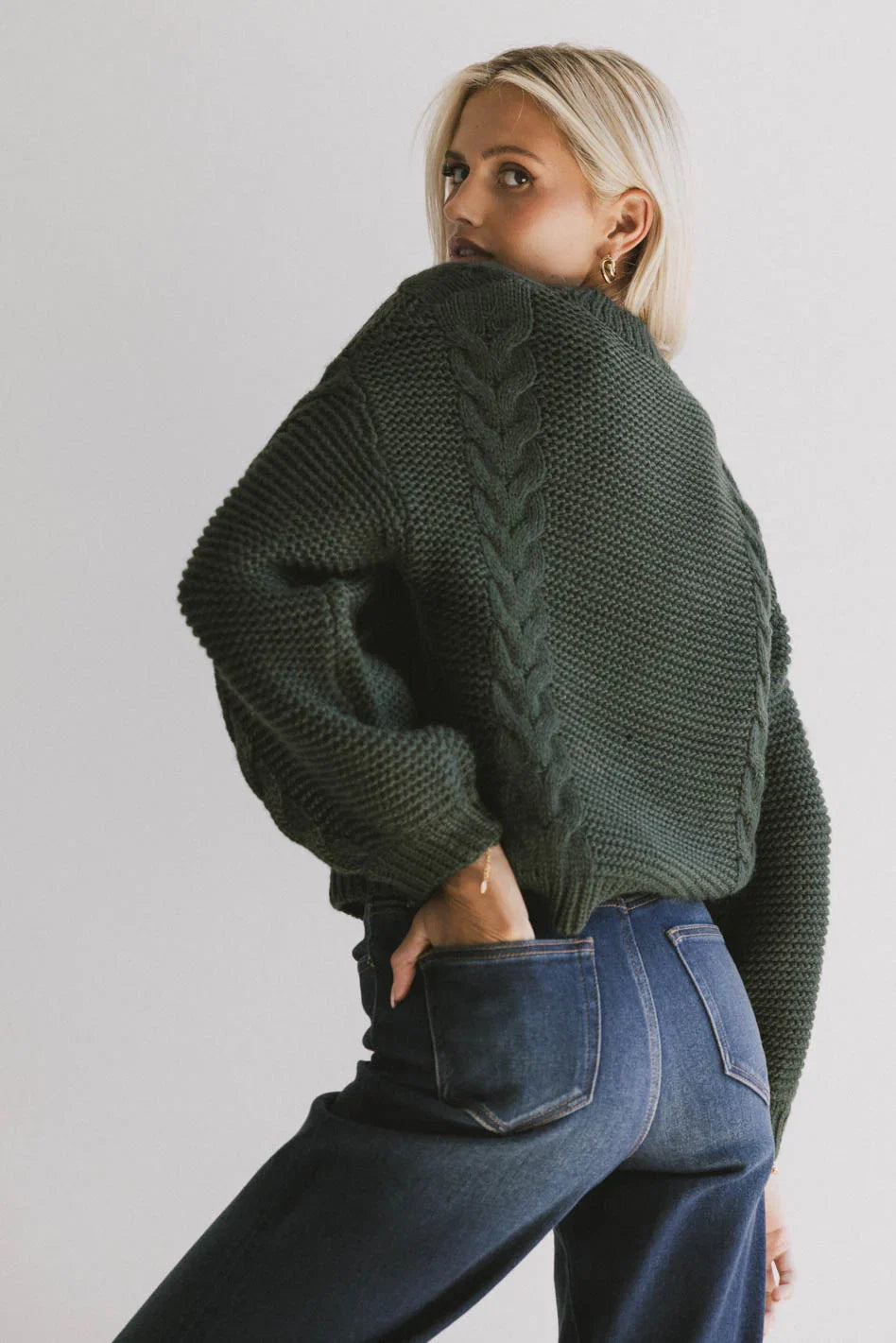 Zaidee Knit Sweater in Hunter Green FINAL SALE