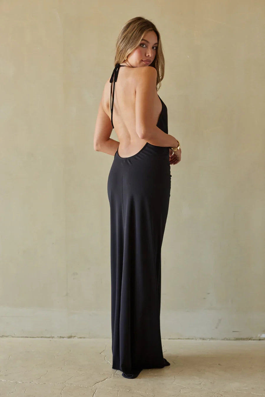 Nyx Plunging Halter Maxi Dress