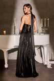Brigid Gown Shimmer Chiffon Halter Dress