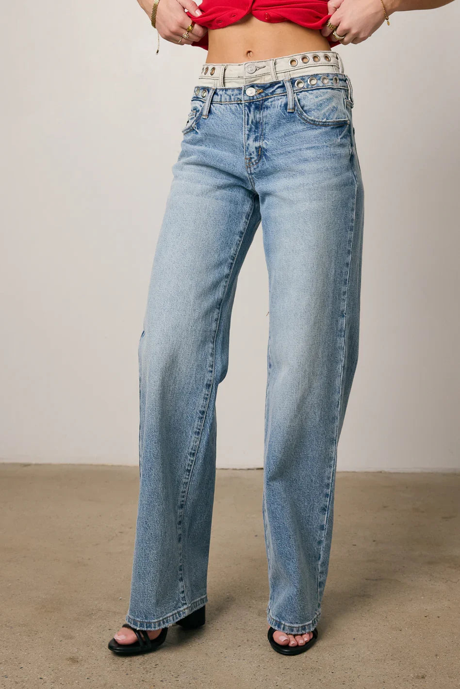 Cierra Double Waisted Wide Leg Jeans FINAL SALE