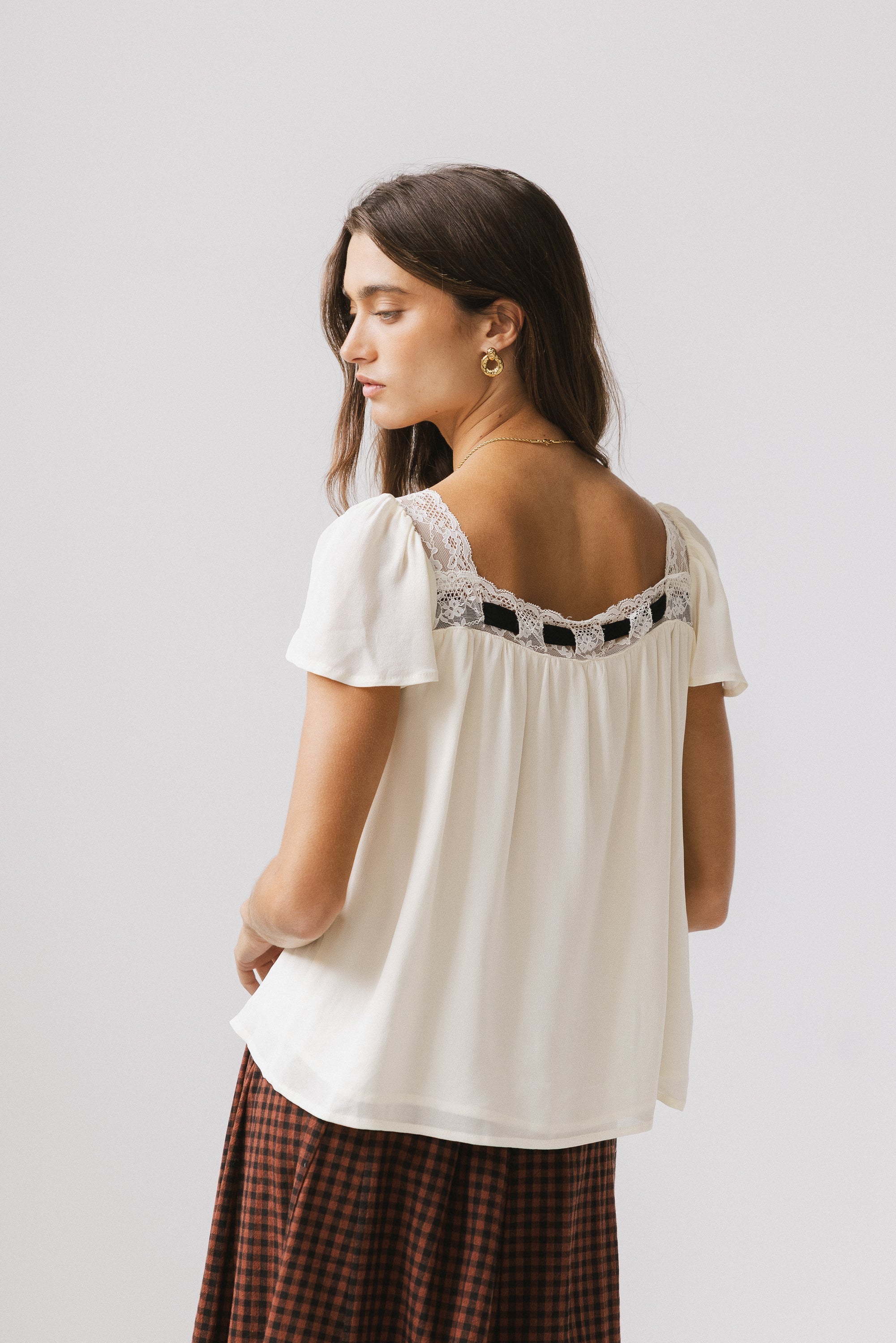 Cohen Bow Blouse in Off White FINAL SALE