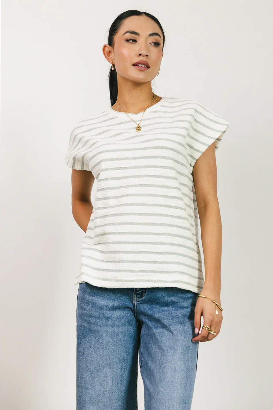 Kaycie Muscle Tee in Grey FINAL SALE