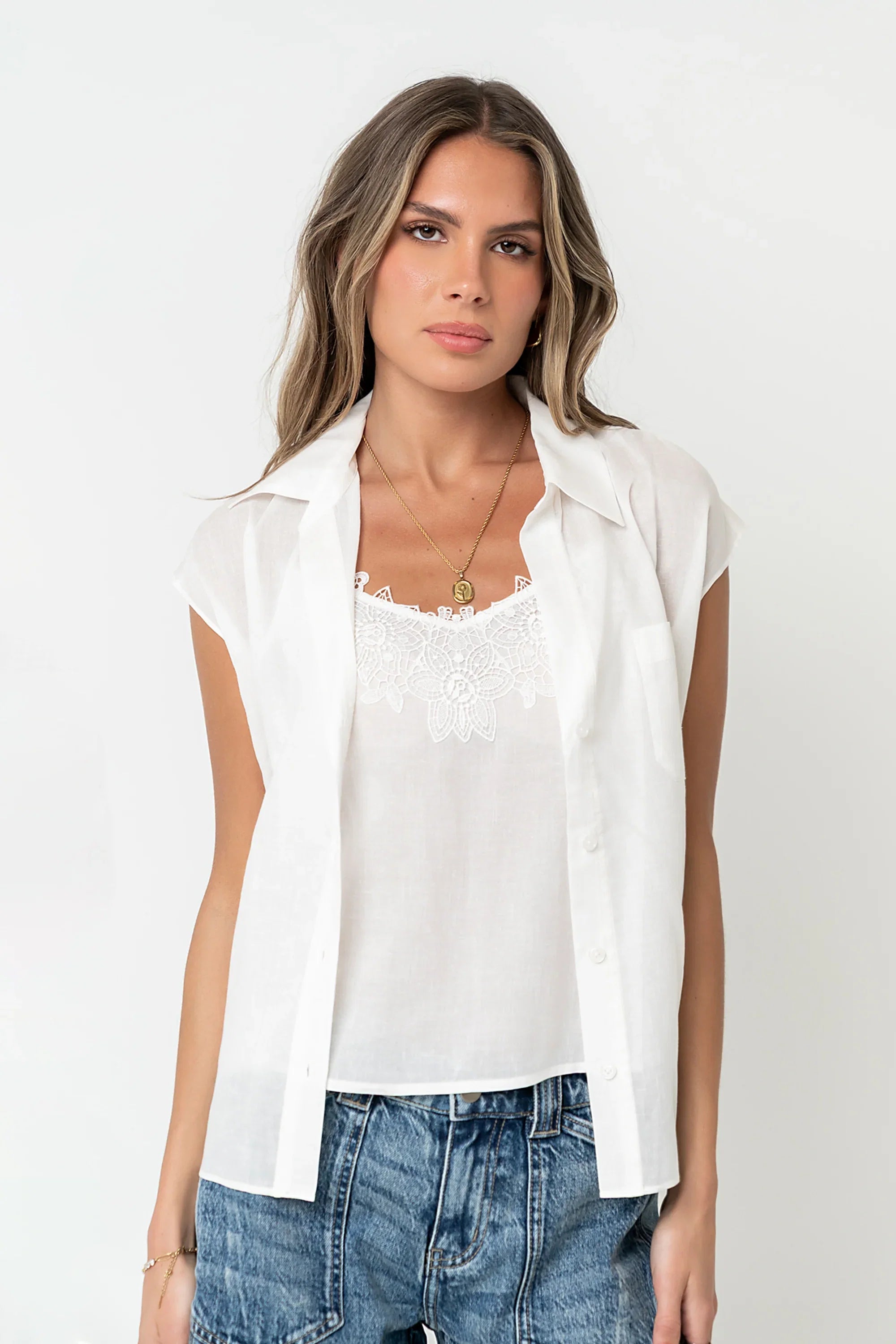 Hank Twofer Top in White
