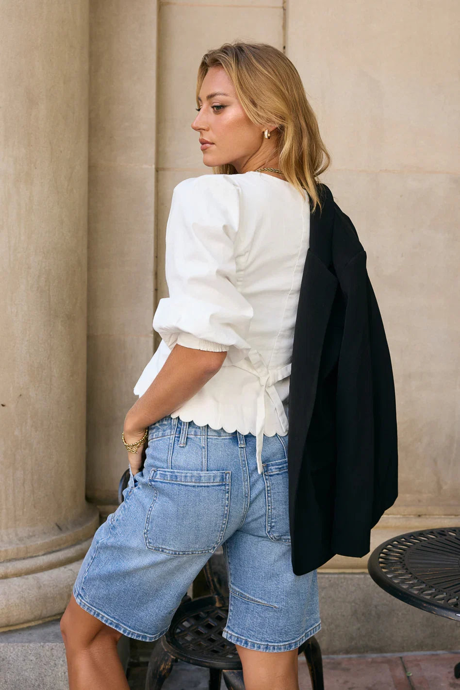 Yara Button Down Top in White