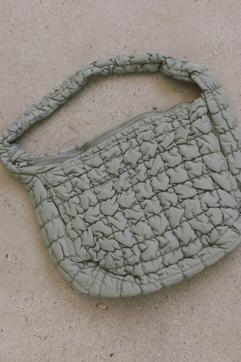 Nora Quilted Tote Bag in Sage FINAL SALE