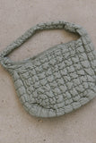 Nora Quilted Tote Bag in Sage FINAL SALE