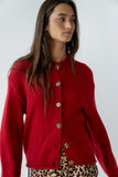 Nolan Chunky Knit Cardigan in Red FINAL SALE