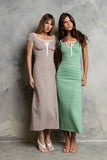 Deana Striped Maxi Dress in Green
