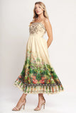 HEIRLOOM BORDER PRINTED MIDI DRESS