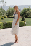 Charley Floral Midi Dress in Blue