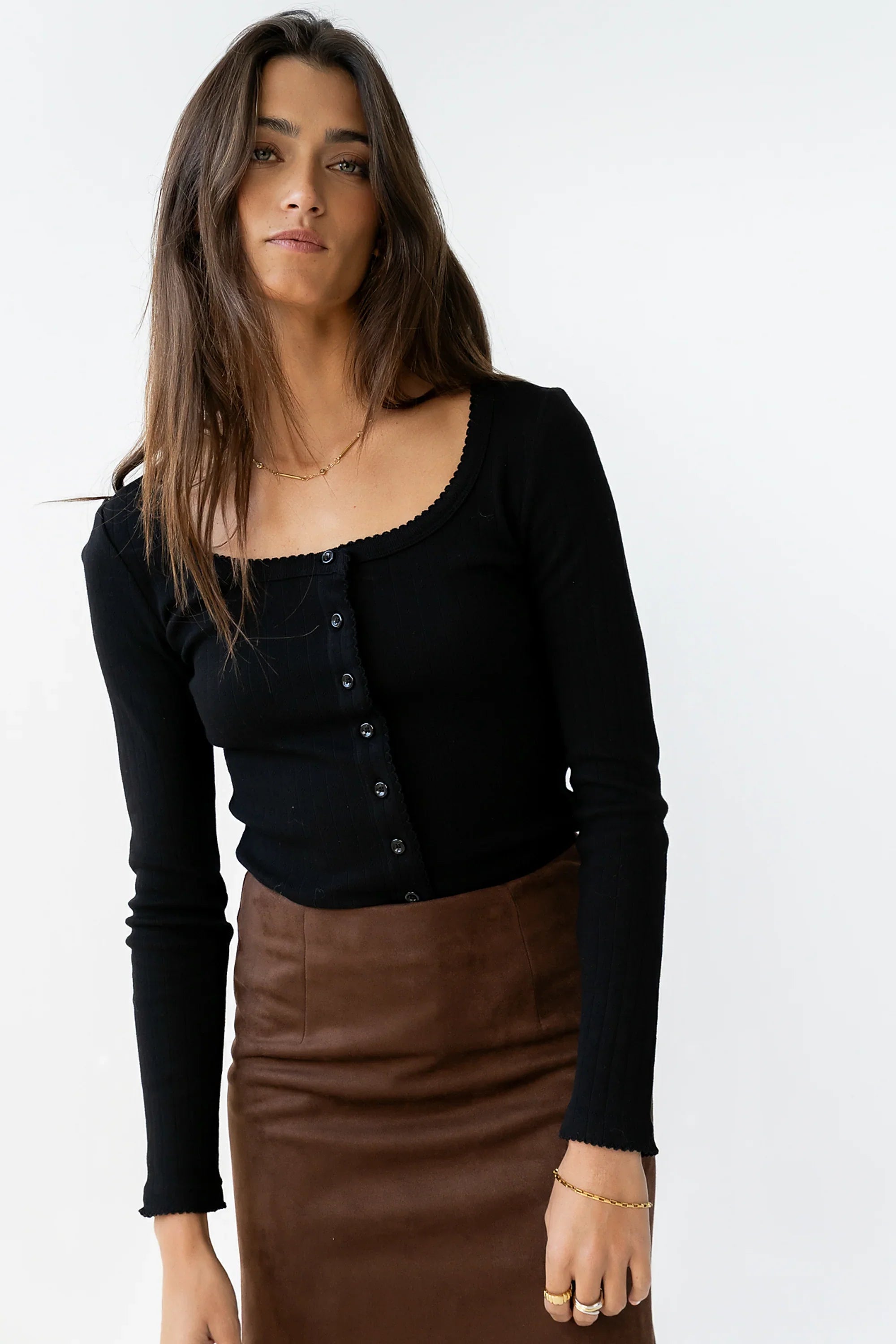 Pura Knit Top in Black