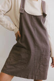 Britt Overall Dress in Brown FINAL SALE