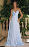 WILLOW GOWN A LINE SATIN DRESS WITH COWL NECKLINE