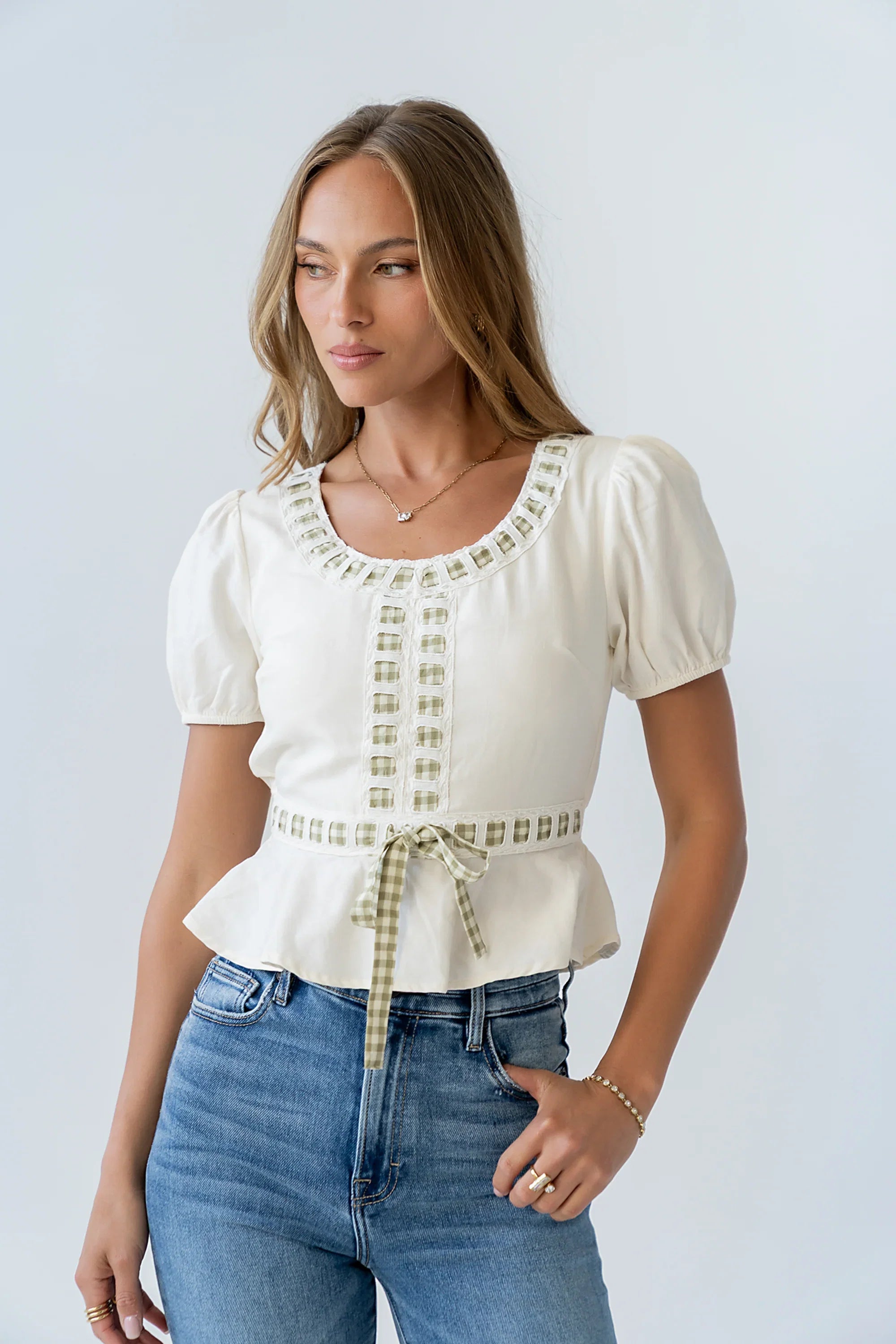 Wesley Baby Doll Top in Ivory