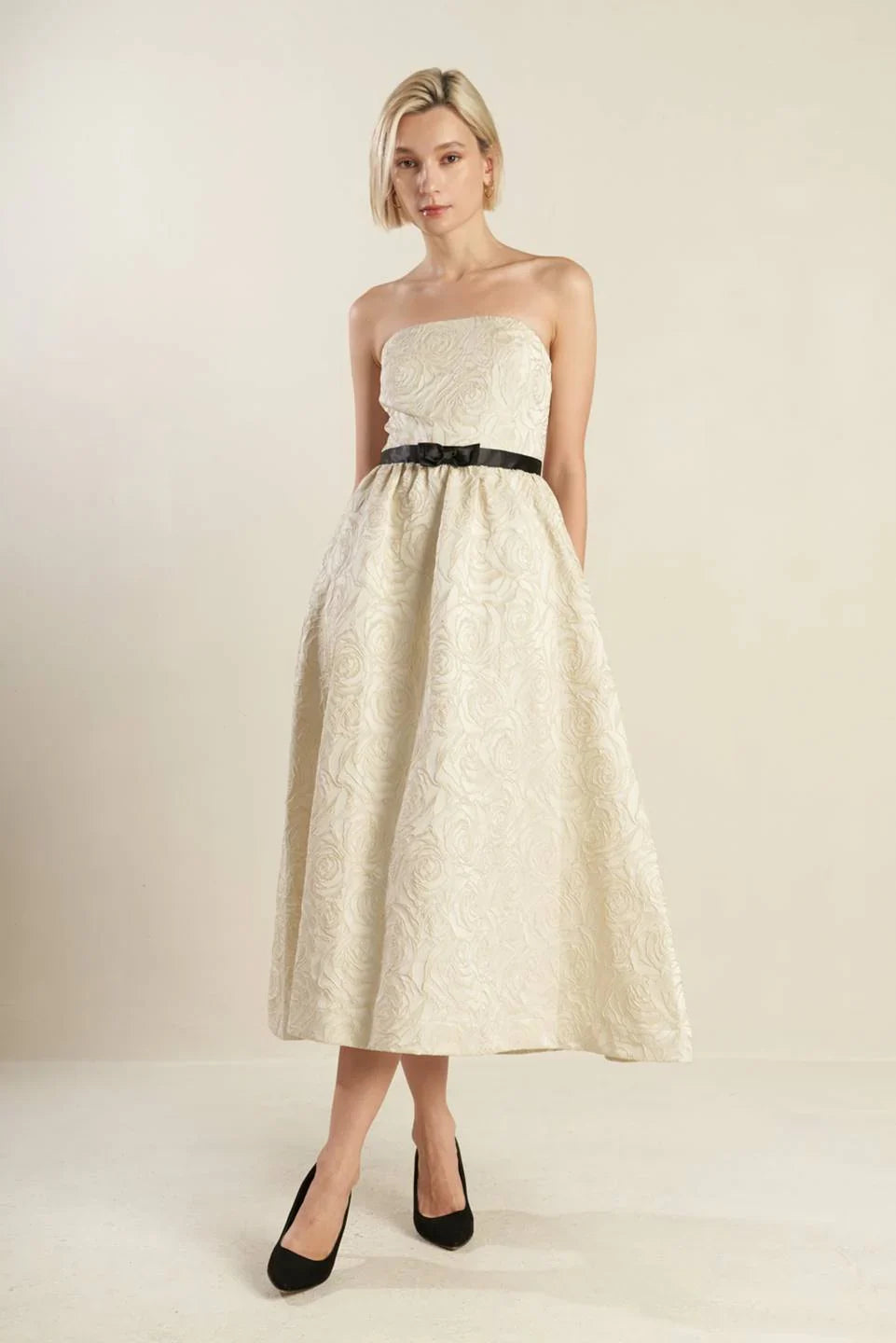 GET WHAT YOU NEED CHAMPAGNE MIDI DRESS FINAL SALE