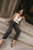 Reese Striped Slacks in Charcoal FINAL SALE