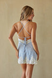 Clairo Lace Polka Dot Mini Dress
