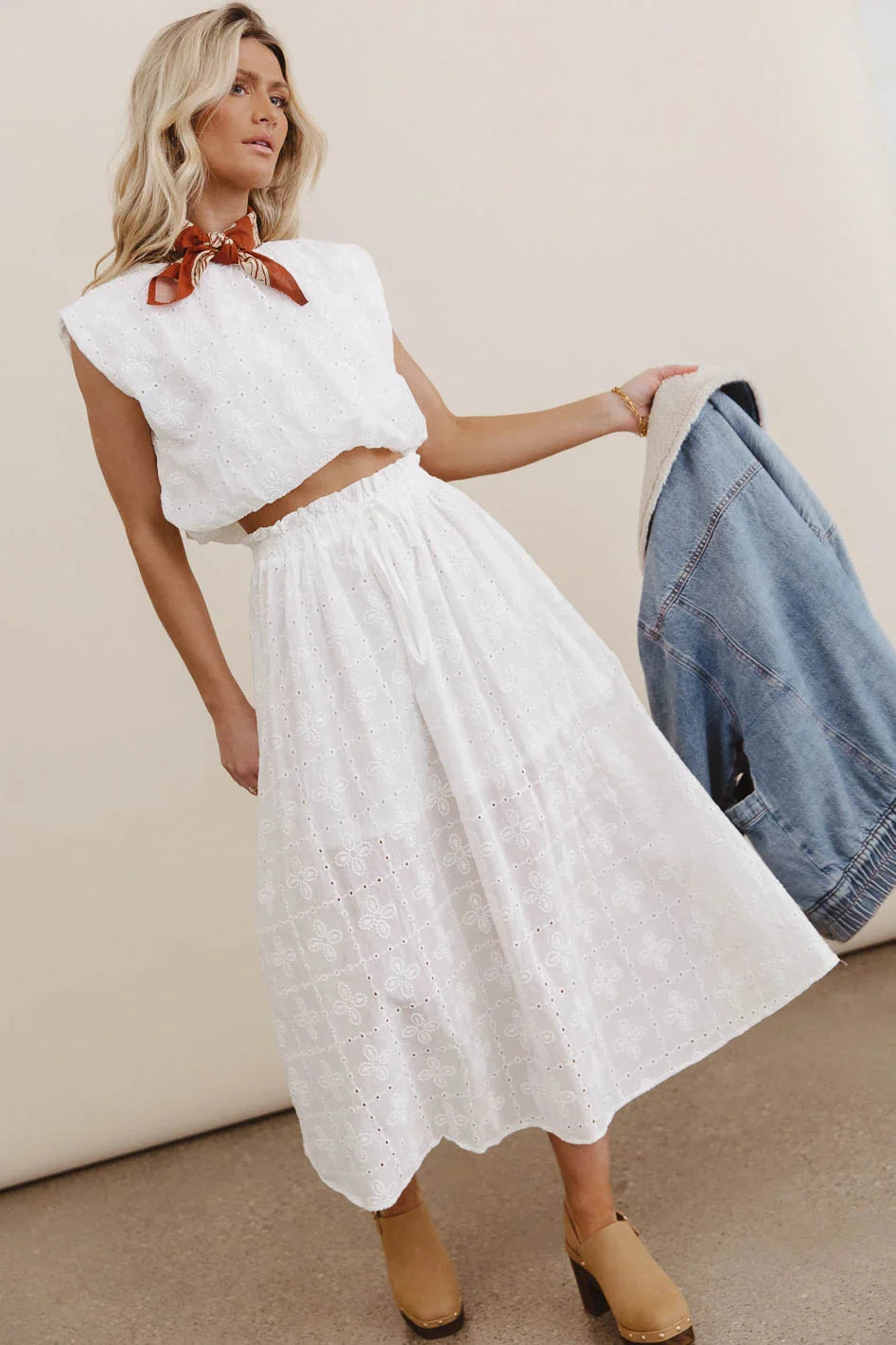 Bridget Embroidered Midi Skirt FINAL SALE