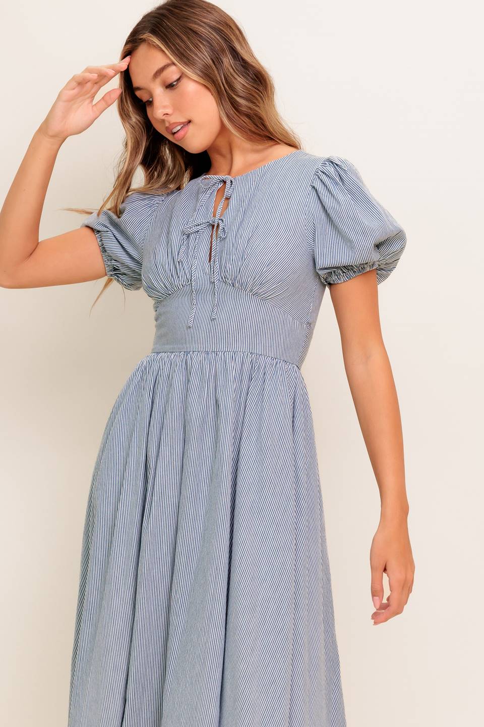 CHERIE MIDI DRESS BLUE FINAL SALE