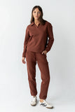 Patricia Collared Sweatshirt in Burgundy FINAL SALE
