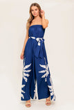 NOLANI STRAPLESS JUMPSUIT NAVY WHITE