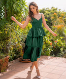 Maeve Corset Midi Dress Emerald