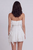 Ruffled Strapless A Line Little White Dress