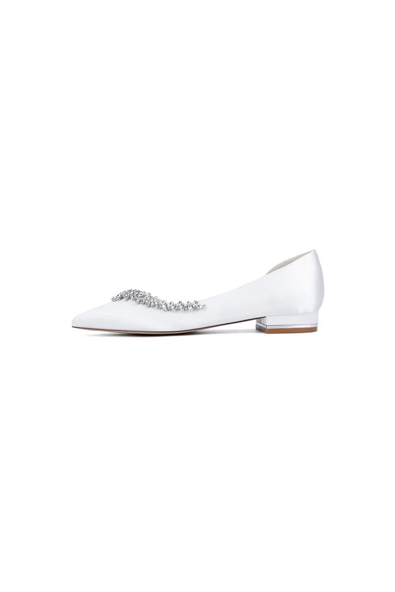 Silver Satin High Heels with Crystal Embellishments 18448 11YK