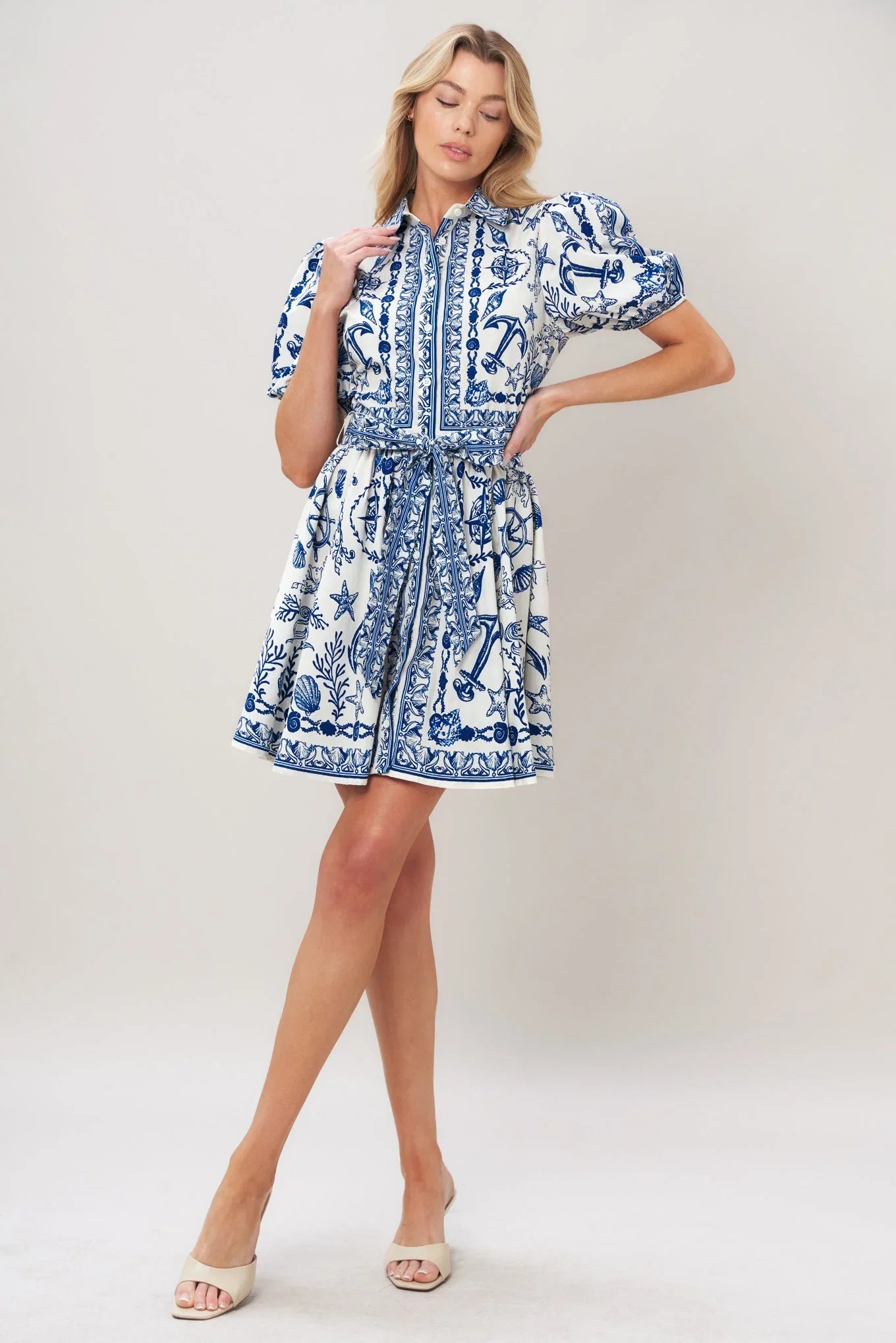 ISLAND PULSE BLUE MINI DRESS
