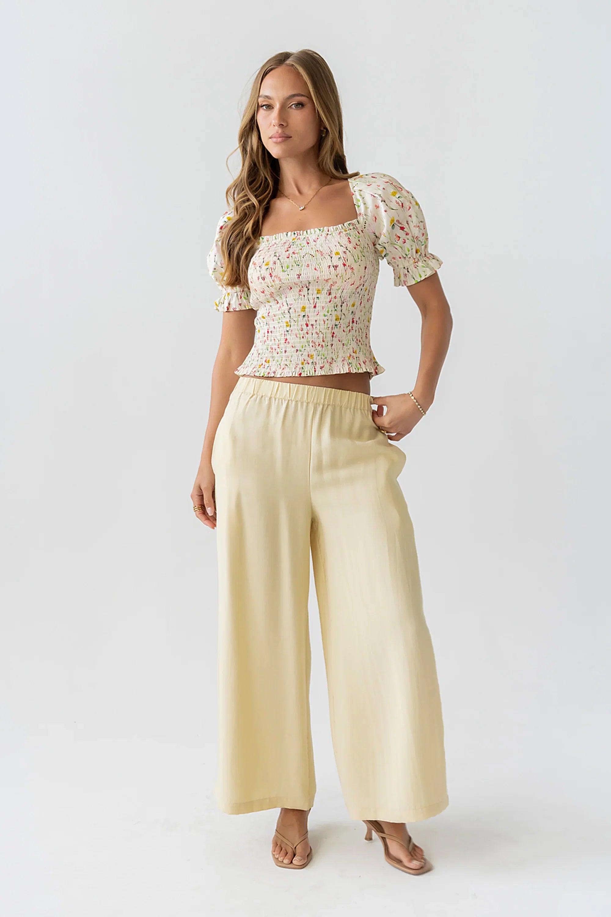Lee Wide Leg Pants in Yellow