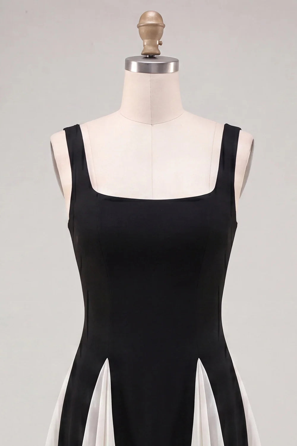 Black A Line Square Neck Short Homecoming Dress