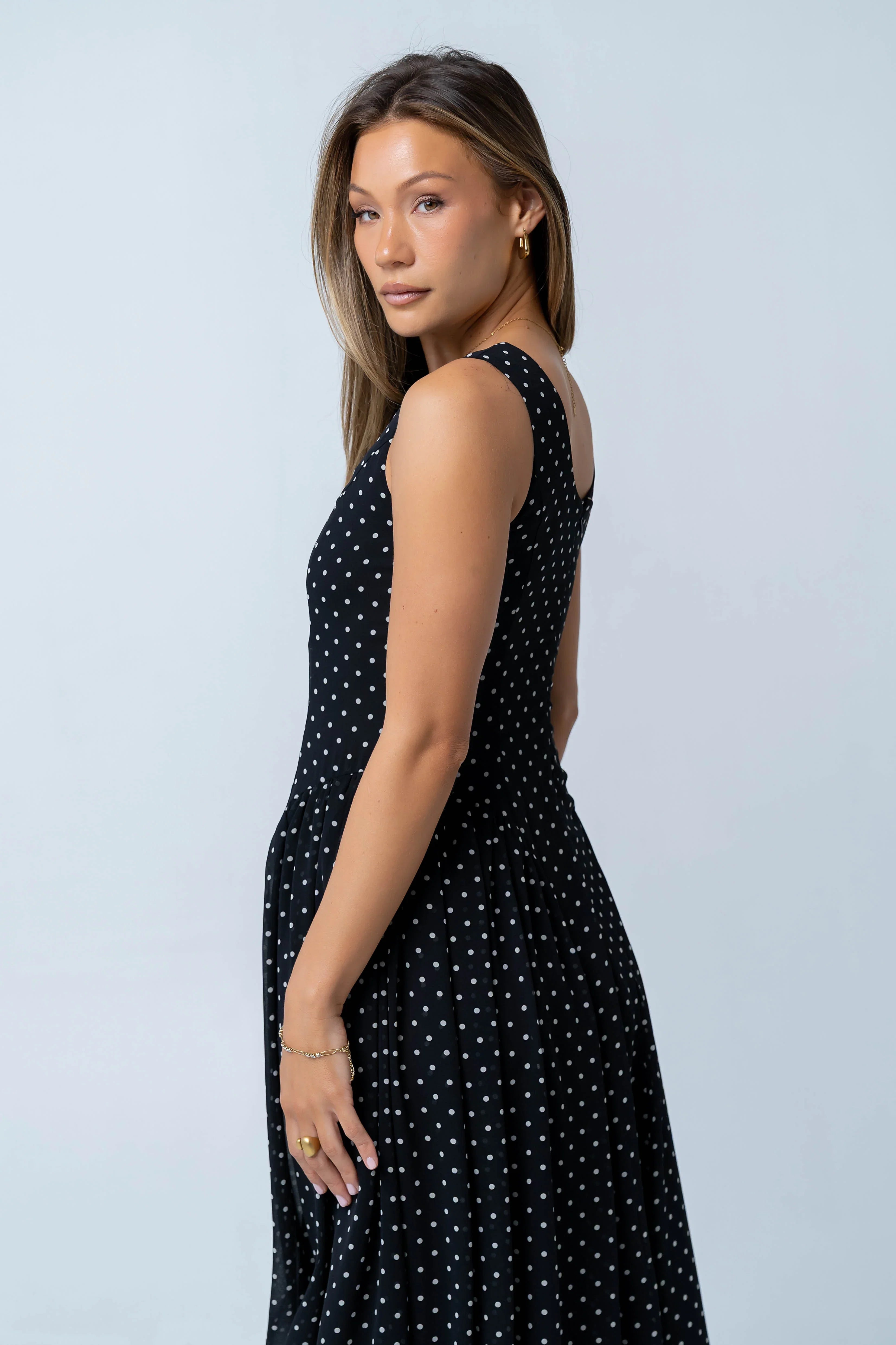 Liora Polka Dot Midi Dress