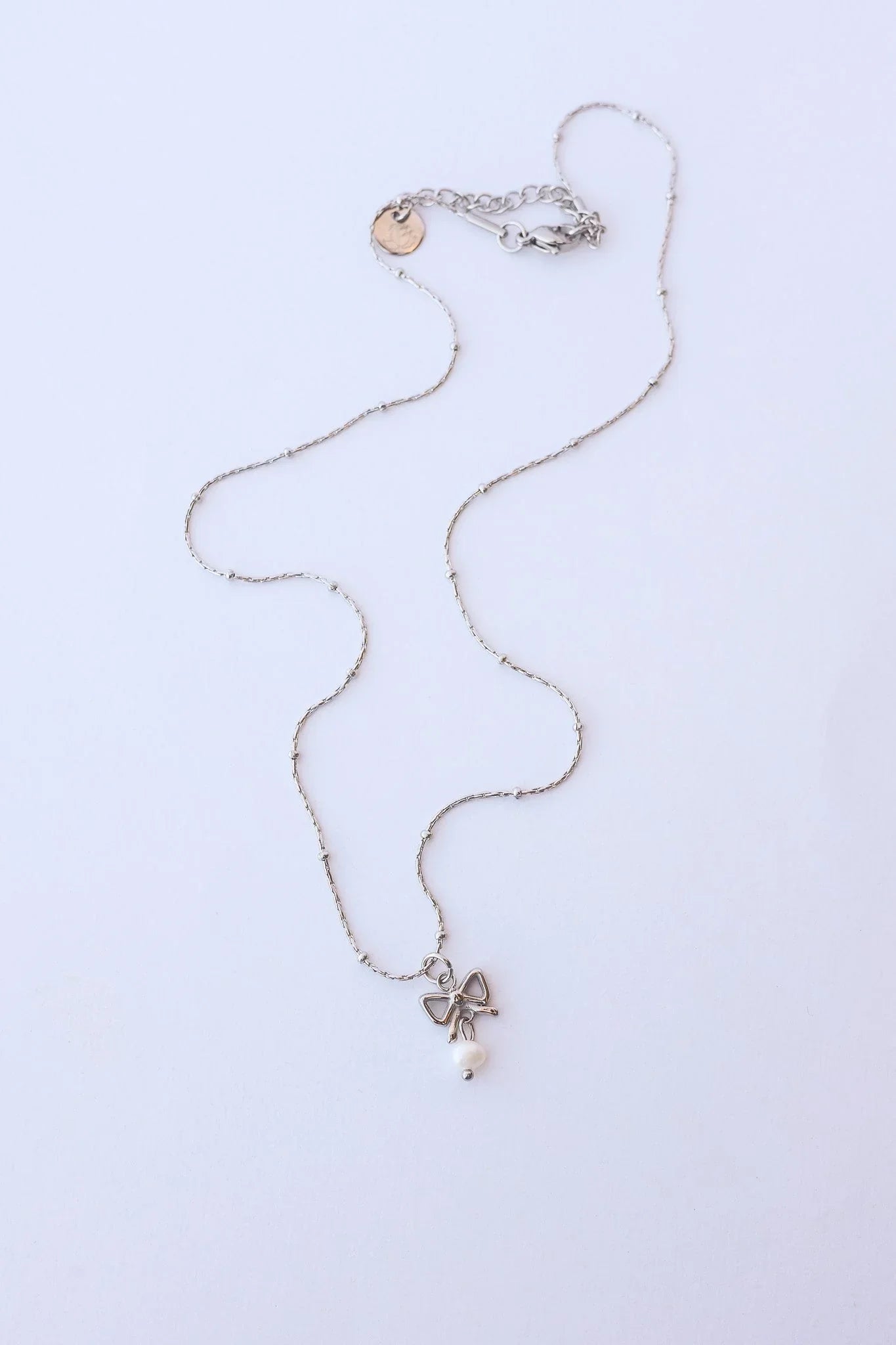 Jane Bow Pearl Necklace