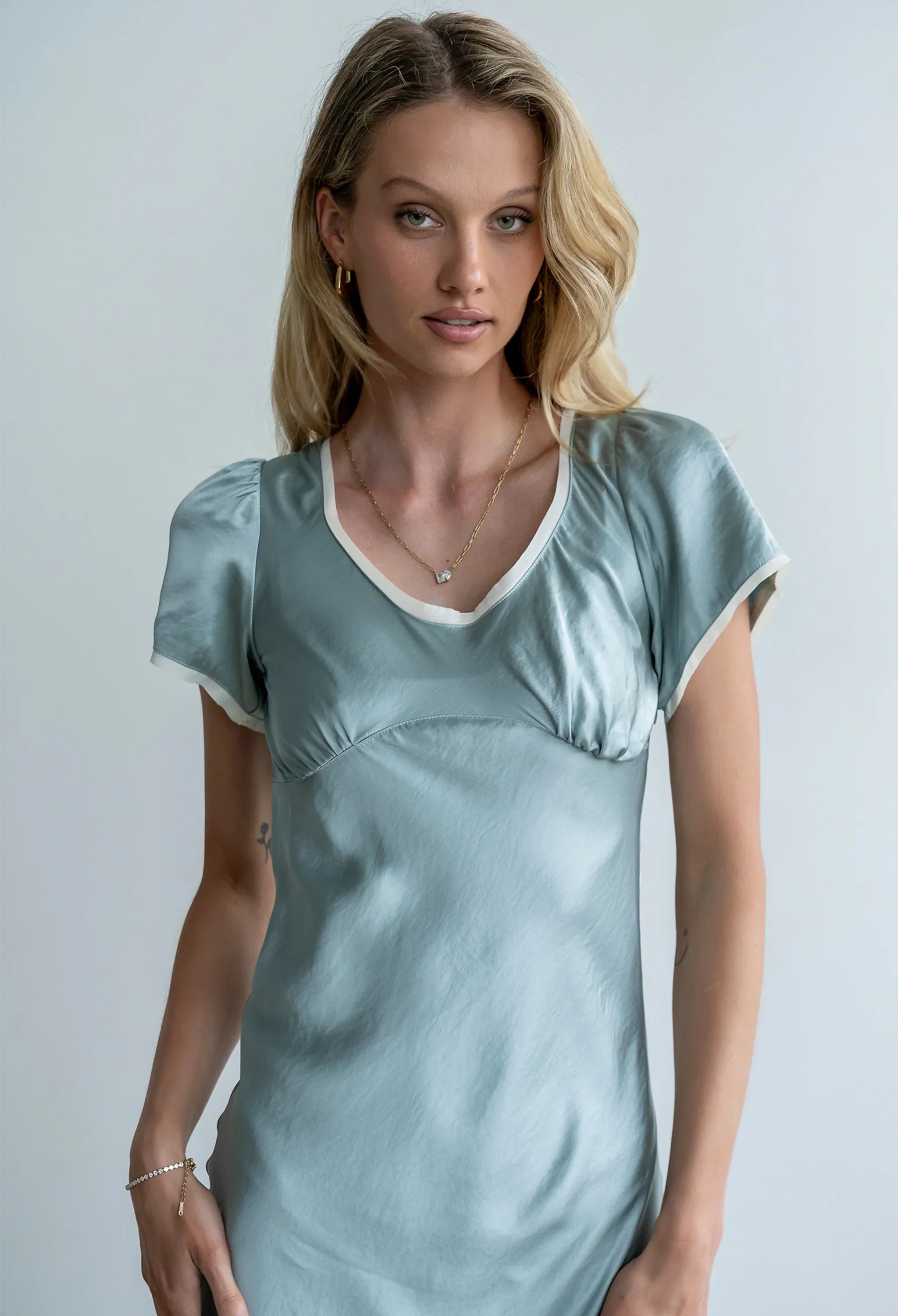 Austia Midi Dress in Light Blue