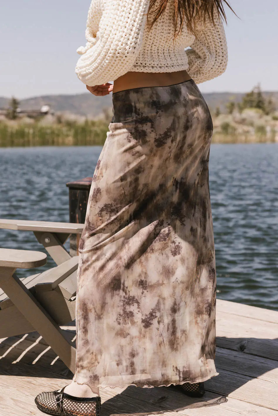 Chandler Abstract Maxi Skirt in Brown FINAL SALE