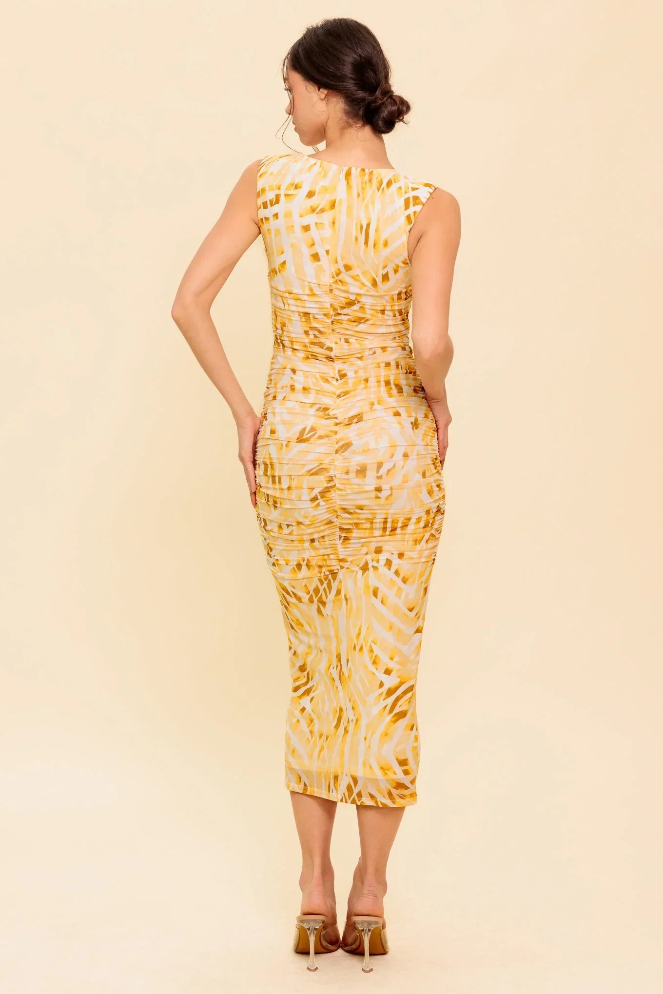 Wild As Ever Power Mesh Cheetah Print Bodycon Midi Dress