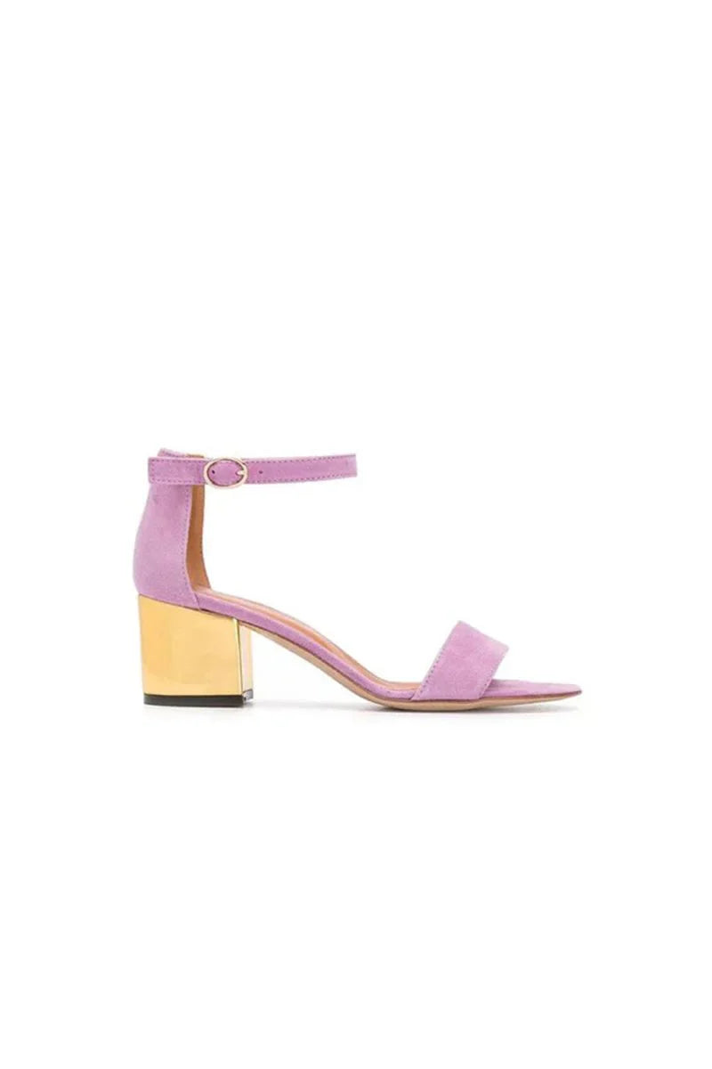 Party Suede Peep Toe Sandals Chunky Heel Evening Shoes With Ankle Strap