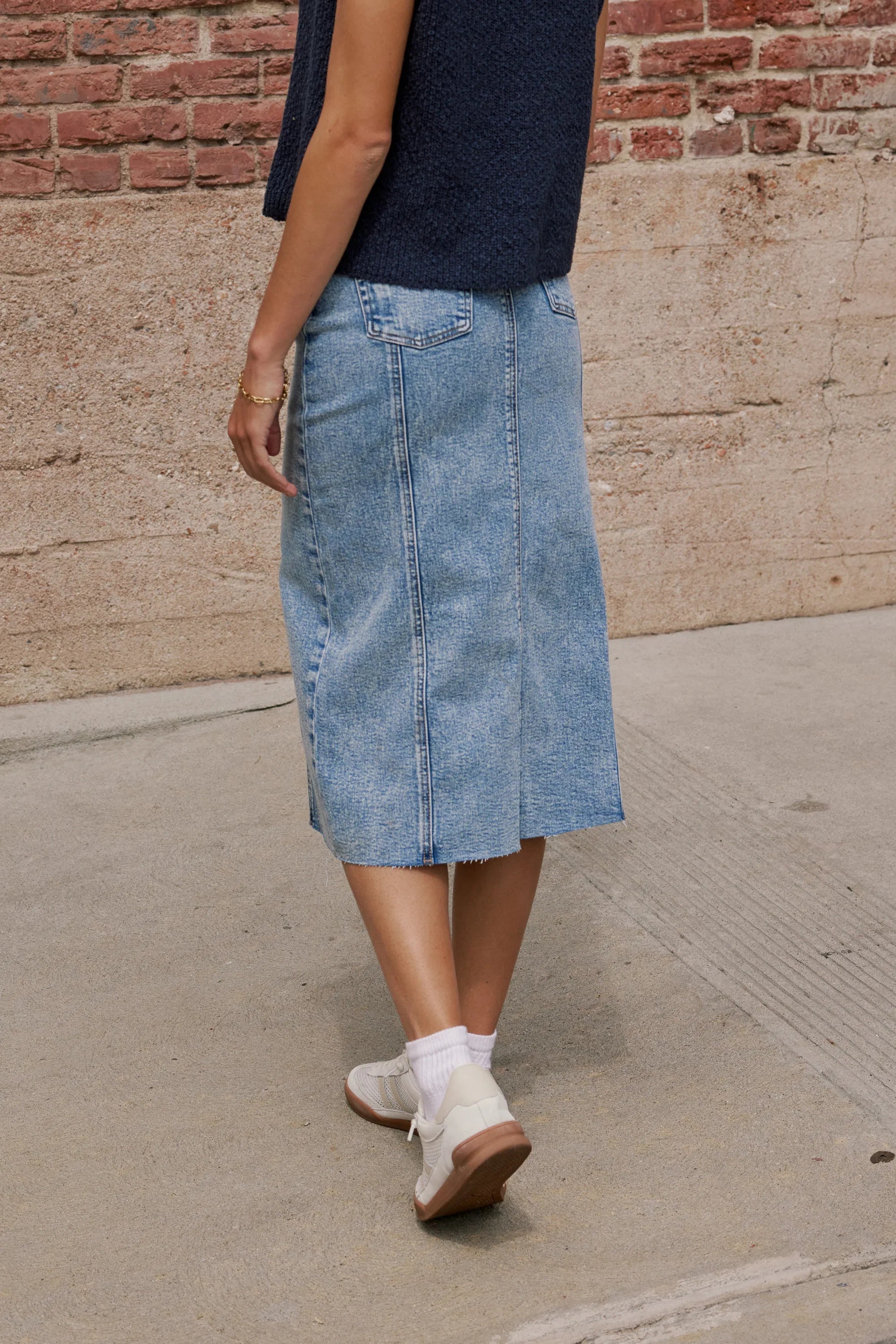 Aliza Denim Midi Skirt